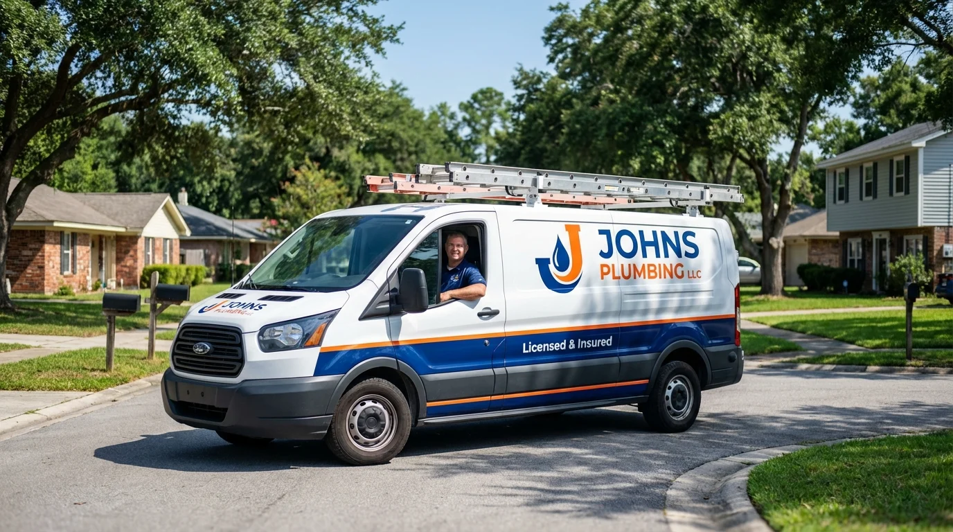Johns Plumbing LLC service van in South Jordan, UT