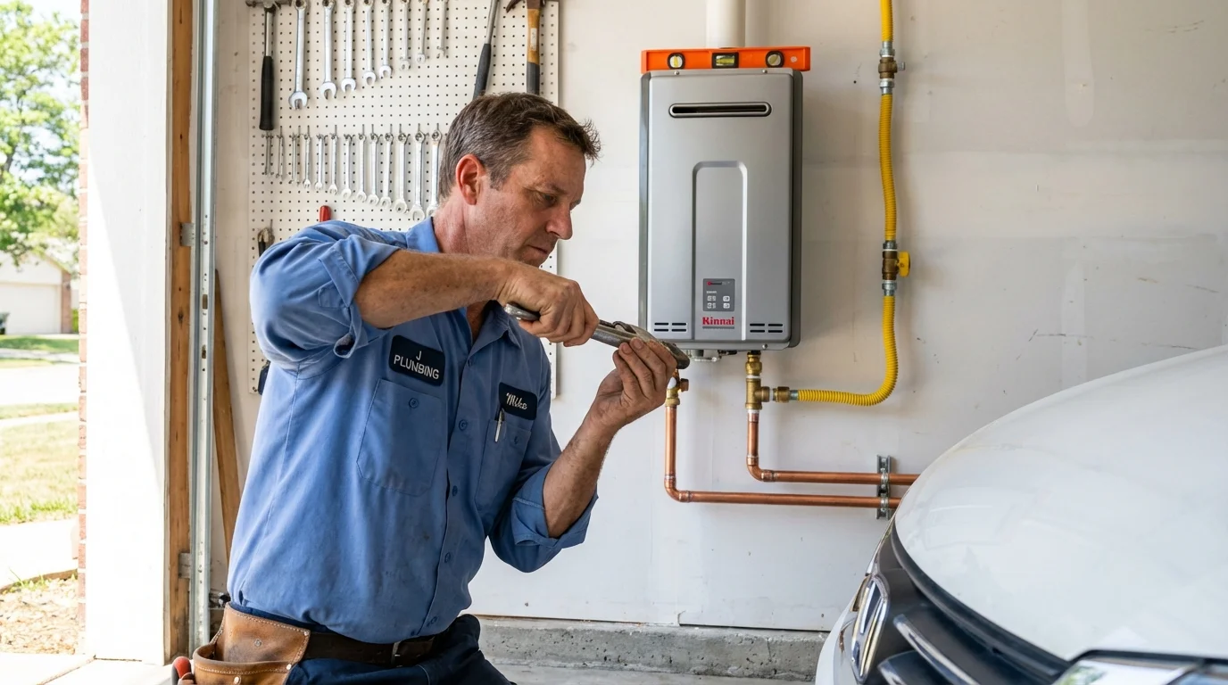 Tankless water heater installation by a Johns Plumbing LLC plumber in South Jordan